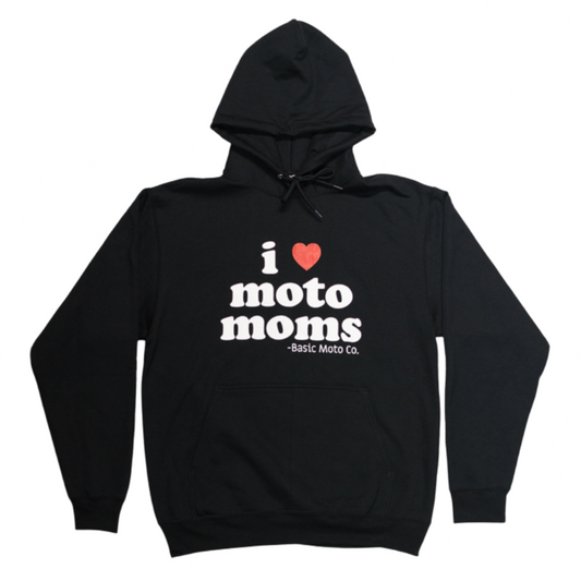 I Heart Moto Moms Black Hoodie