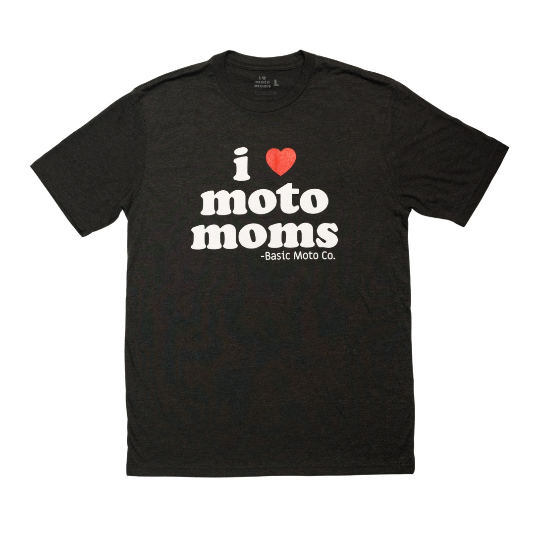 I Heart Moto Moms Black Tee Shirt