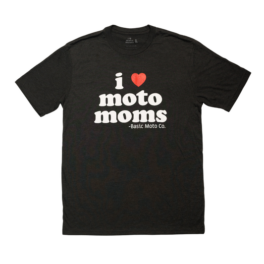 I Heart Moto Moms Black Tee