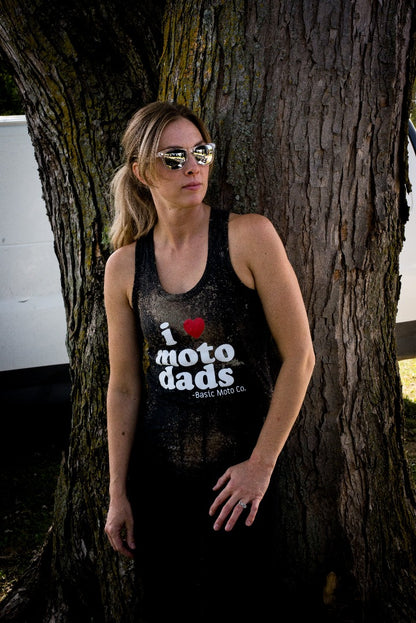 I Heart Moto Dads - Women's Tank Top - Black (SE)